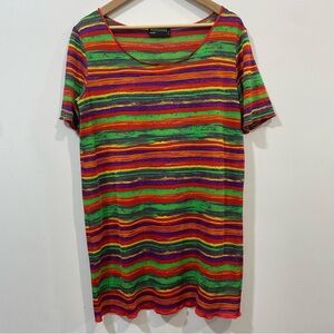Missoni Mare Made In Italy Stripe Long Shirt Cove Up Summer Flowy Beach Size 12